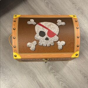 Pirate Treasure Chest with Skull Design